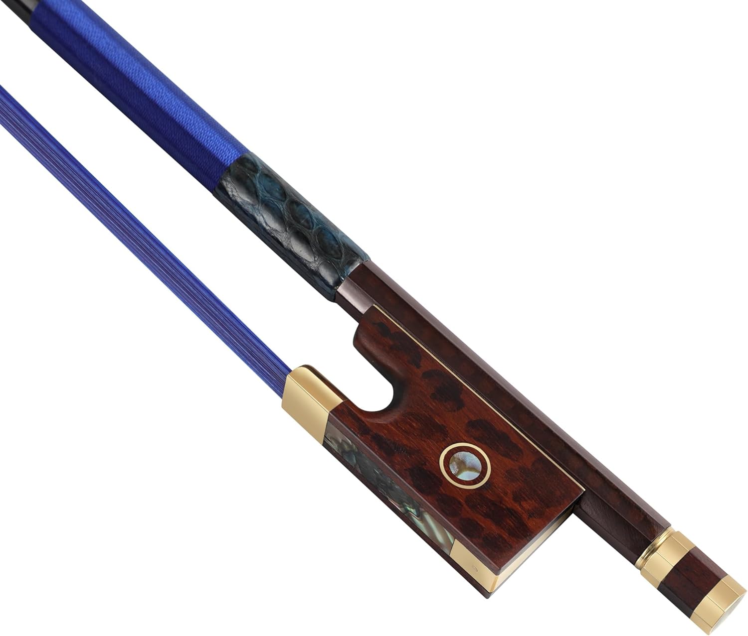 Premium Carbon Fiber Violin Bow 4/4 - Lightweight, Durable, & Stylish with Snakewood Frog & Dyed Horsehair，Colorful Carbon Fiber Violin Bow - Vibrant Design with High-Performance Materials (Blue)