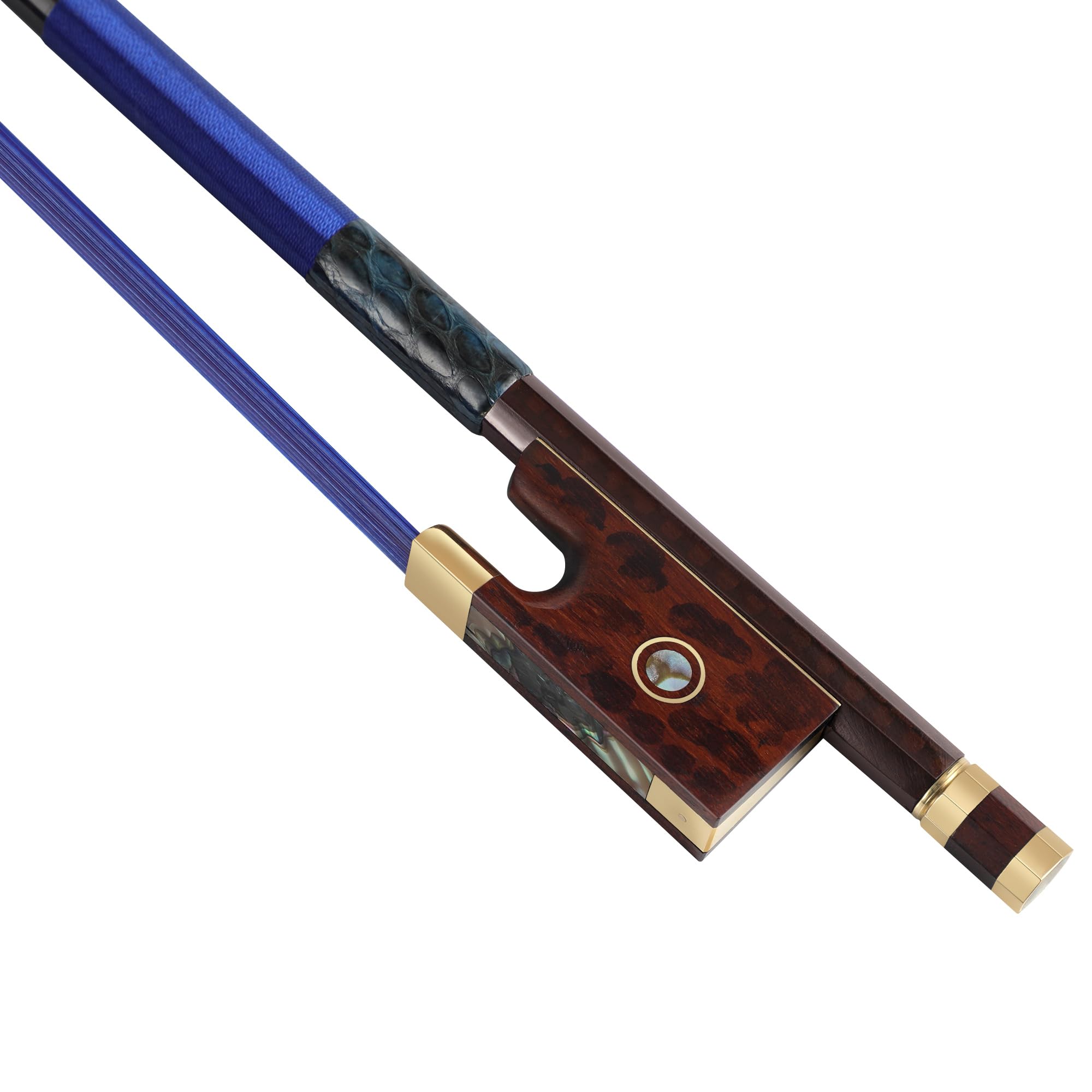 Premium Carbon Fiber Violin Bow 4/4 - Lightweight, Durable, & Stylish with Snakewood Frog & Dyed Horsehair?Colorful Carbon Fiber Violin Bow - Vibrant Design with High-Performance Materials (Blue)