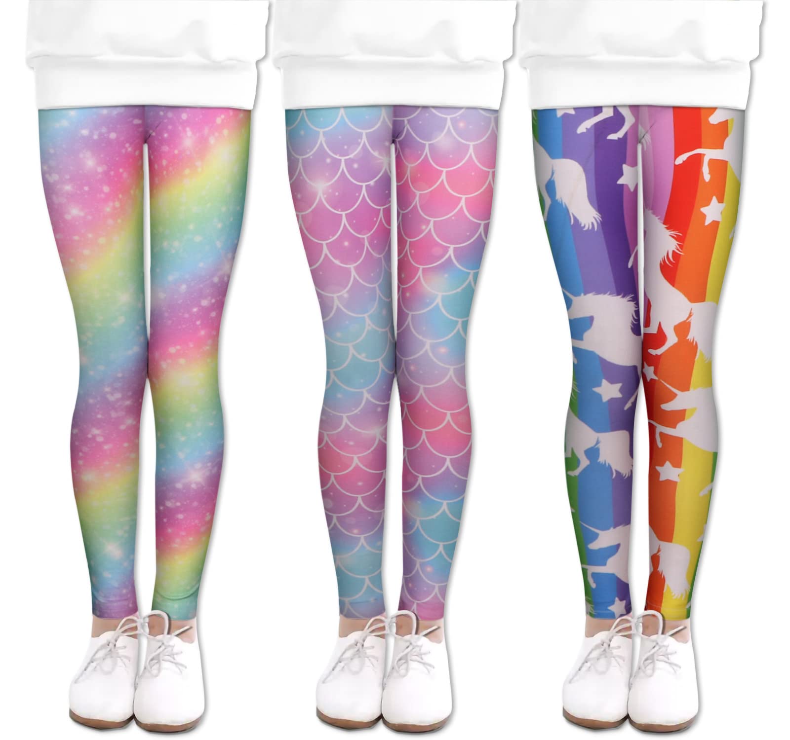 LUOUSE Girls' Leggings Full Length Comfy Pants Trousers 4-13 Years