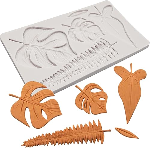 Moldes de fondo de hojas de plátano molde de silicona para decoración de pasteles de hojas de tortuga hawaianas para cupcakes galleta de cumpleaños