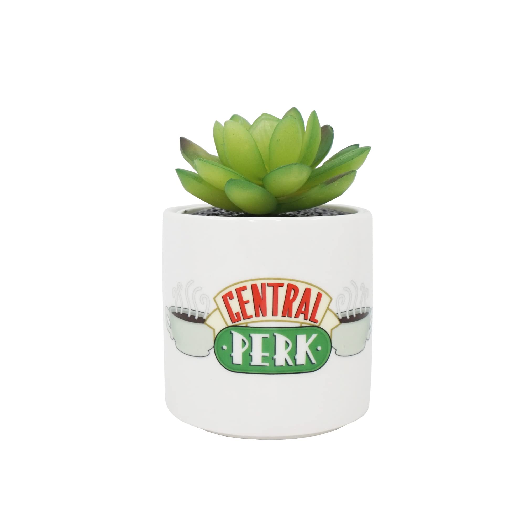 Friends Blumentopf Mit Kunstpflanze - 11,7 Cm, Keramik, Mit Friends & Central Perk Logo