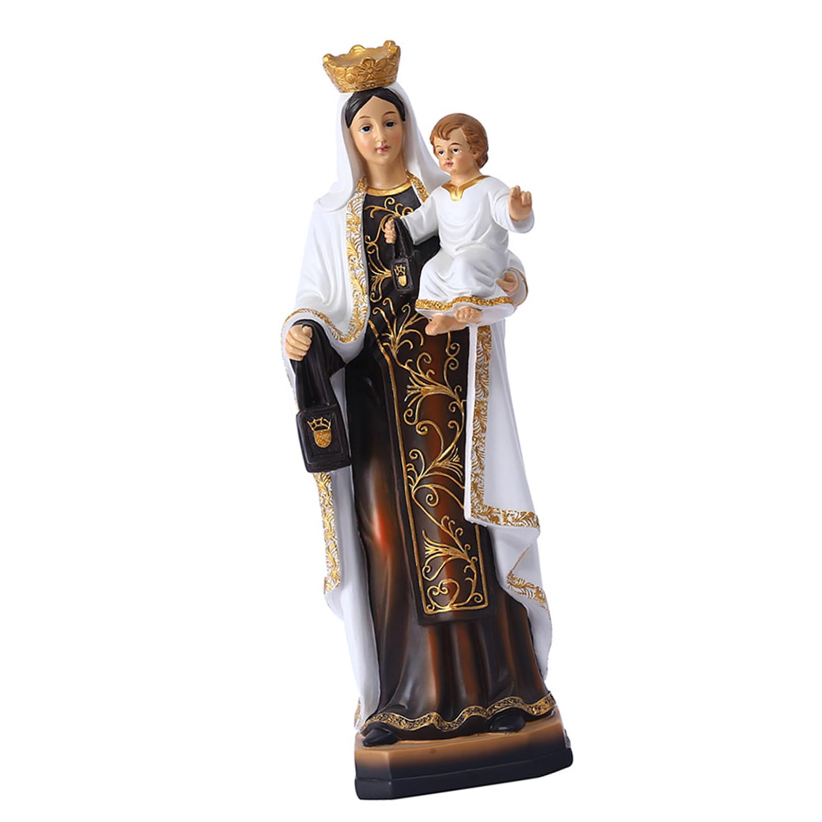 Kalttoy Resin Mother and Child Statue Religious Virgin Mother Statue Decors for Christmas Home Table Display Resin Figure