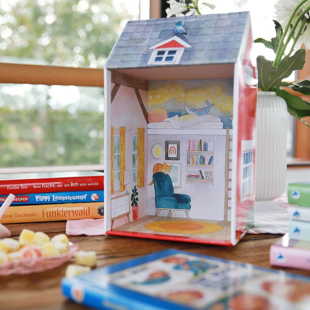 Mein Kinderbuchhaus: Die schönsten Oetinger-Bücher im Spielhaus-Schuber | Hochwertiger Schuber im Schwedenhaus-Stil für ein schönes Bücherregal mit acht beliebten Kinderbüchern für die ganze Familie