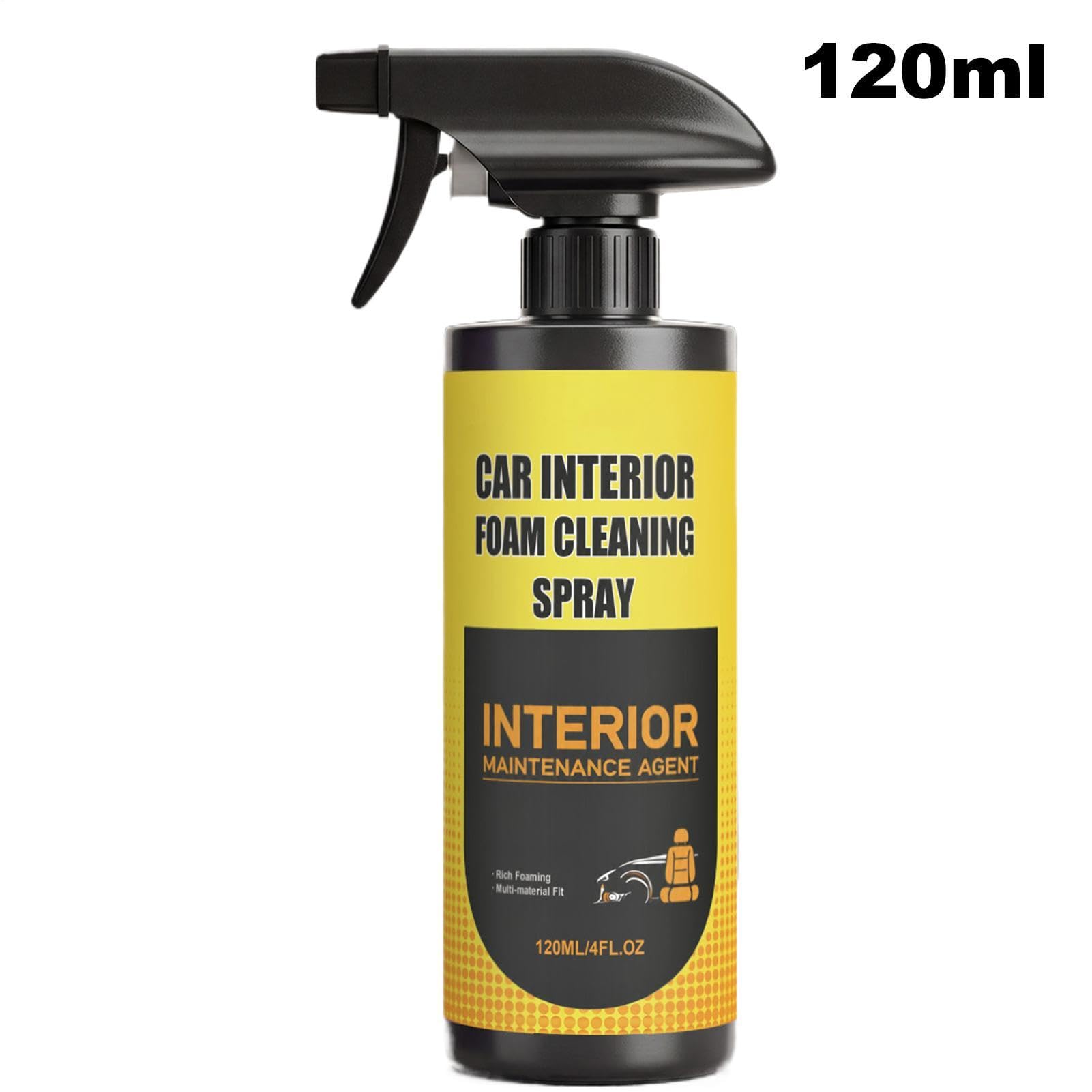 Car Interior Cleaner, Auto Innenraumreiniger, Polsterschaum Spray, 120ml | Auto Innenraumreiniger, 120ml, Polsterschaum Spray, für Autositze Leder Stoffe