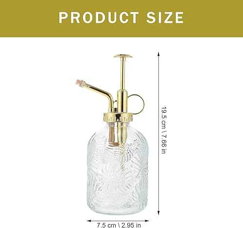 Miniatura 3 de YARNOW Botella de spray de vidrio Botella de riego de vidrio antiguo Botella de spray transparente de alta capacidad