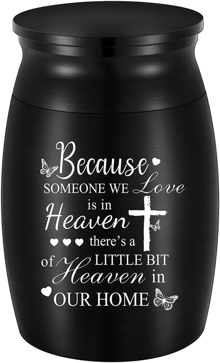 Small Urn for Human Ashes 3 Inches Butterfly Miniature Urns Cremation Cross Mini Urn Memorial Urn Aluminum Small Keepsake for Ashes