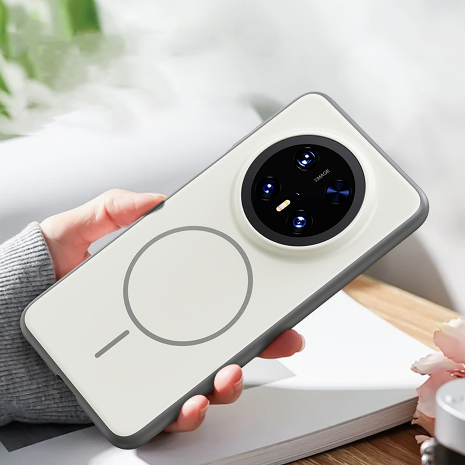 Magnetisch Hülle für Huawei Mate 80 ProMax/80 Pro/80, Dünne Gefrostet rutschfeste Schutzhülle Unterstützt Drahtlose Aufladung Handyhülle,Schwarz,8