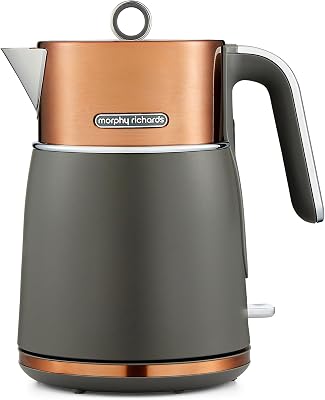 Morphy Richards Signature Opulent Jug Kettle, 1.5L, 3KW Rapid Boil, Removable Filter, 360 Cordless Base, Steel Body, Copper, 100742