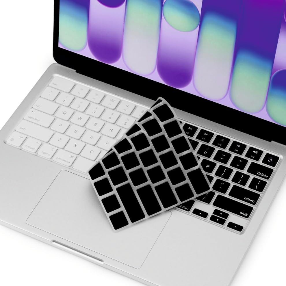 Image of Keyboard Cover Skin for New MacBook Neo 13 inch 256 GB 2026 with Apple A18Pro Chip /A3404, Premium Ultra Thin Keyboard Protector for MacBook Neo 13 inch Accessory Without TouchID - Black