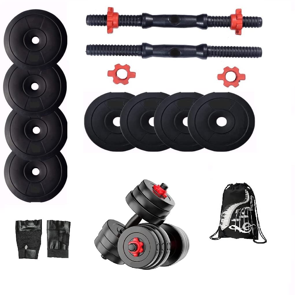 Bodyfit Dumbbell Set, Home Gym Set, 2 Adjustable Dumbbell Rods, Weight Plates, Home Gym Set,Gym Equipments, Exercise Set. (12Kg Set)-picture-20