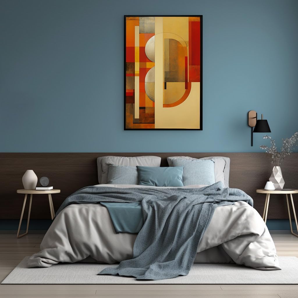Canvas for Living room. Harmonious Chaos - Unveiling the Dynamic Symphony of Geometric Abstractions in Oil, 27 x 18 inch Canvas Wall Art - Contemporary Masterpieces - Modern Home Decor