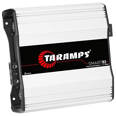 Taramps Smart 3 3000 Watts RMS 1 Channel Monoblock Class D Car Audio Amplifier, Multi Impedance 1-2 Ohms, Digital Amp, Full Range, 12V, High Power for Subwoofers, Mid Bass, Drivers and Speakers