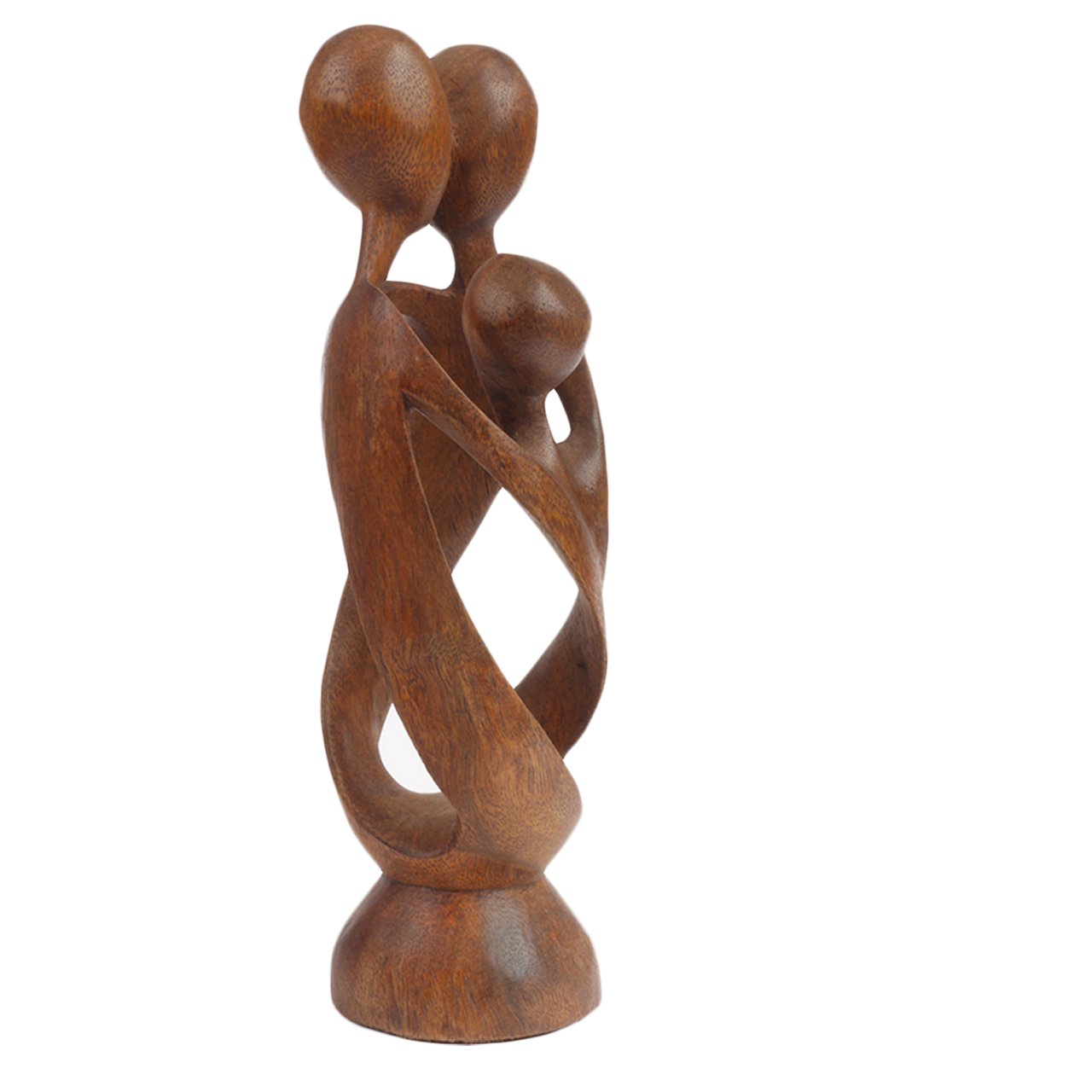 ART-CRAFT Paar mit einem Kind in Harmonie aus Suar Holz 30cm