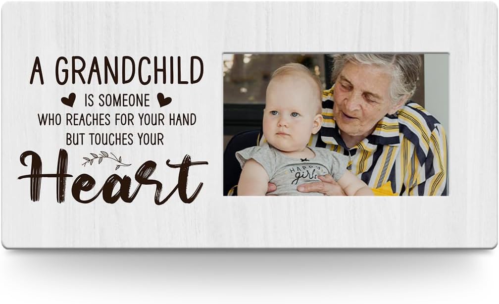 AOZHUO Grandparents Gifts Wood Picture Frame New Grandma Gifts First