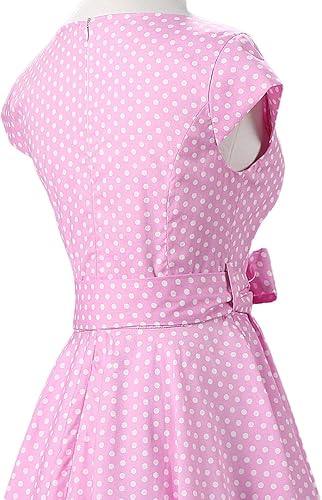 Miniatura 4 de Vestidos vintage de los años 50 para mujer, vestido de cóctel retro estilo halter de los años 50, a lunares, pinup, Rockabilly Audrey Hepburn,