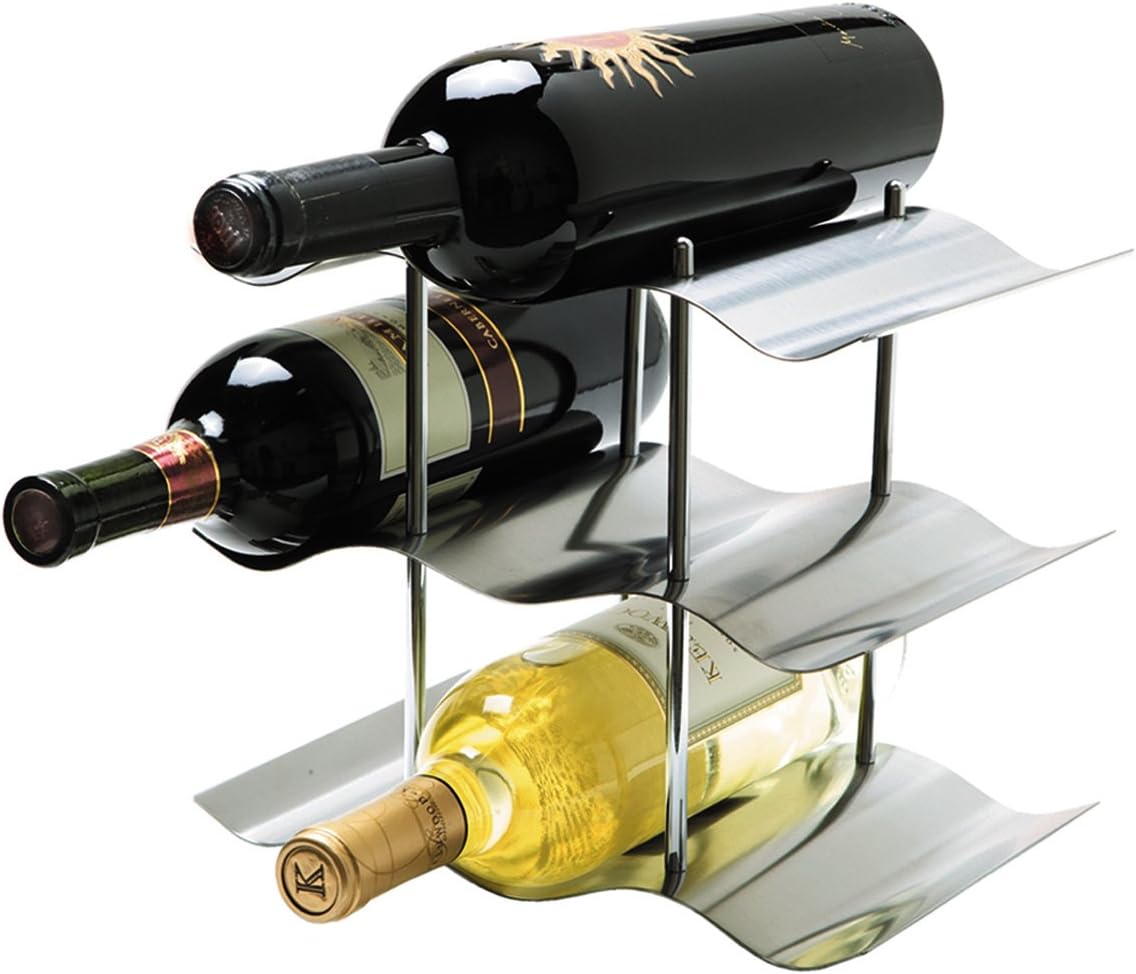 Oggi 9-Bottle Stainless Steel Wine Rack
