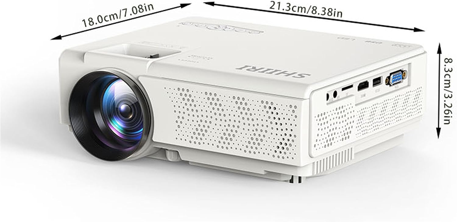 E1 120±%10ansi lumen 1080P Native Mini Projector, ,4.1inch LCD, Multimedia Home Theater Video Projector, Compatible with Full HD 1080P HDMI, USB, VGABuilt-in Speaker (E1)