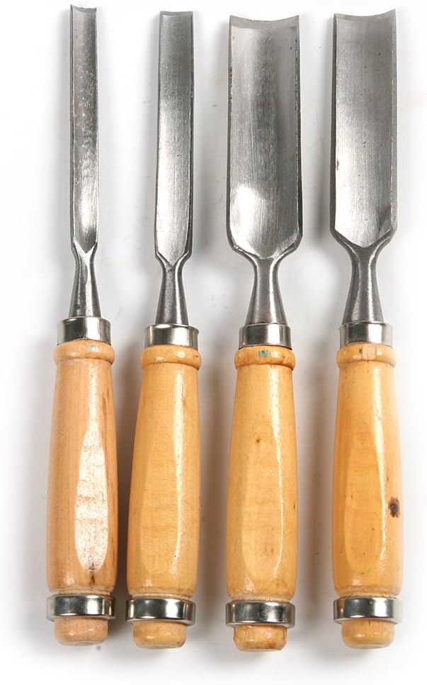 Professional 4Pcs/Set DIY Wood Carving Tool Kit 45# Steel Sharp Chisel Knife for Woodworking Half Round Chisels Hand Tools NEW PRODUCT