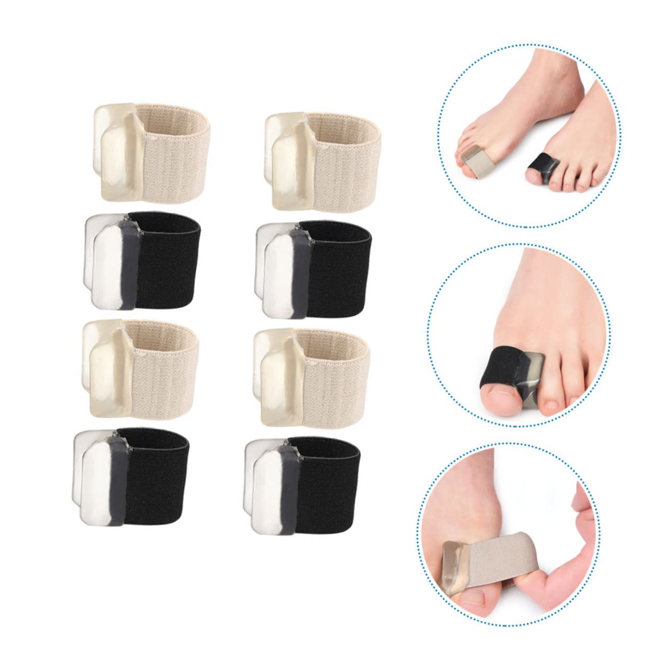 HAPINARY for Women Men 4 Pairs Toe Separaters for Overlapping Toes Toe Spreaders for Flexible Orthopaedic Universal Night Use Hallux Toe Correct