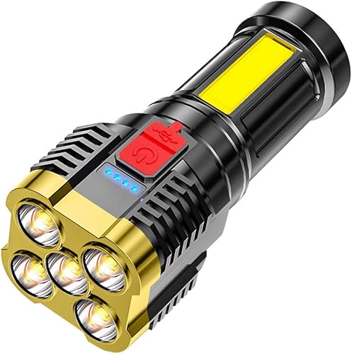 Miniatura 8 de ZZKHGo Five Explosion LED Flashlight - 5000 Lumens Super Bright Flashlights, Zoomable Powerful Flashlights High Lumens Rechargeable Handheld Small