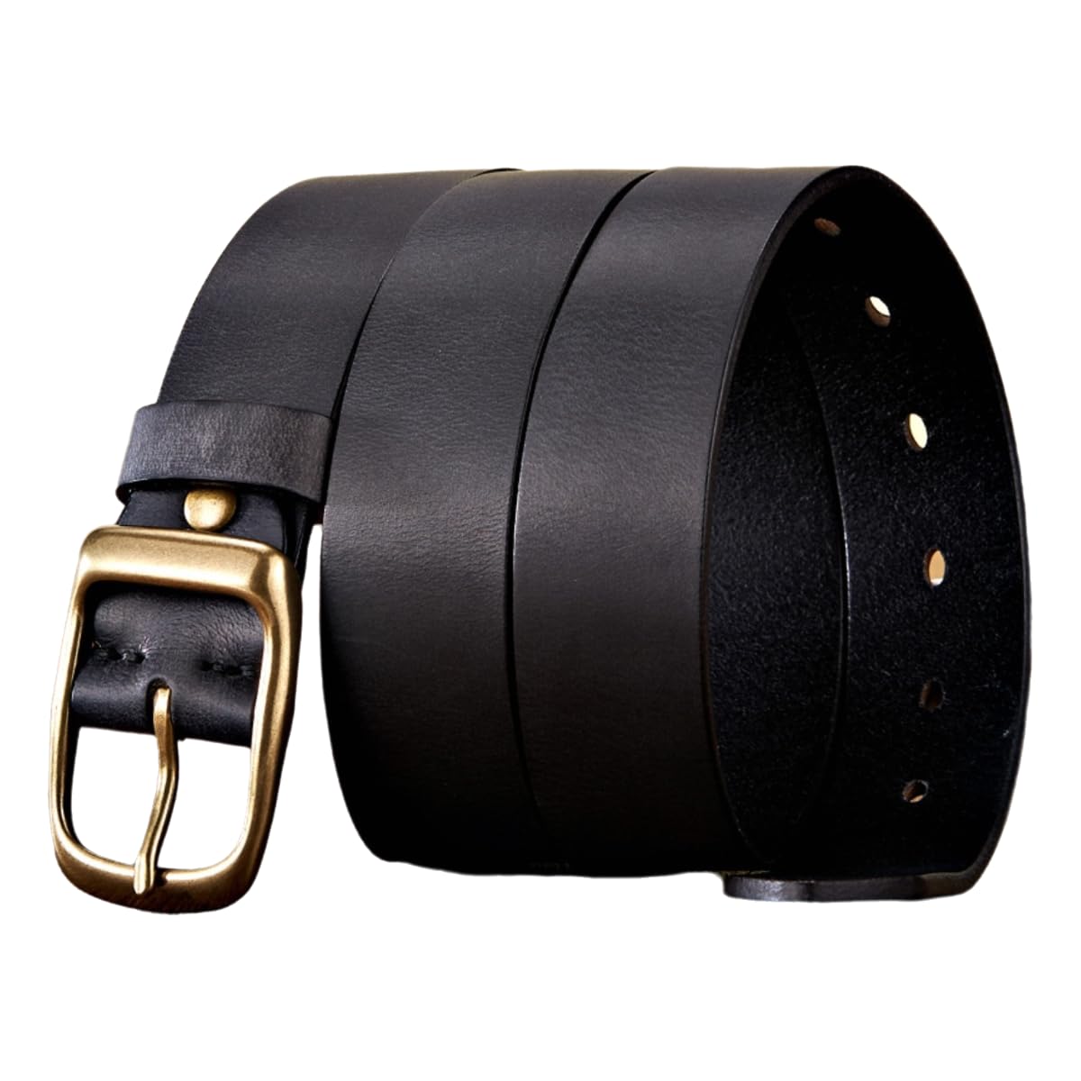 XCSTYY Belt Natural Belts, Including Casual Men's Belts With Copper Buckles And Business -black-125cm
