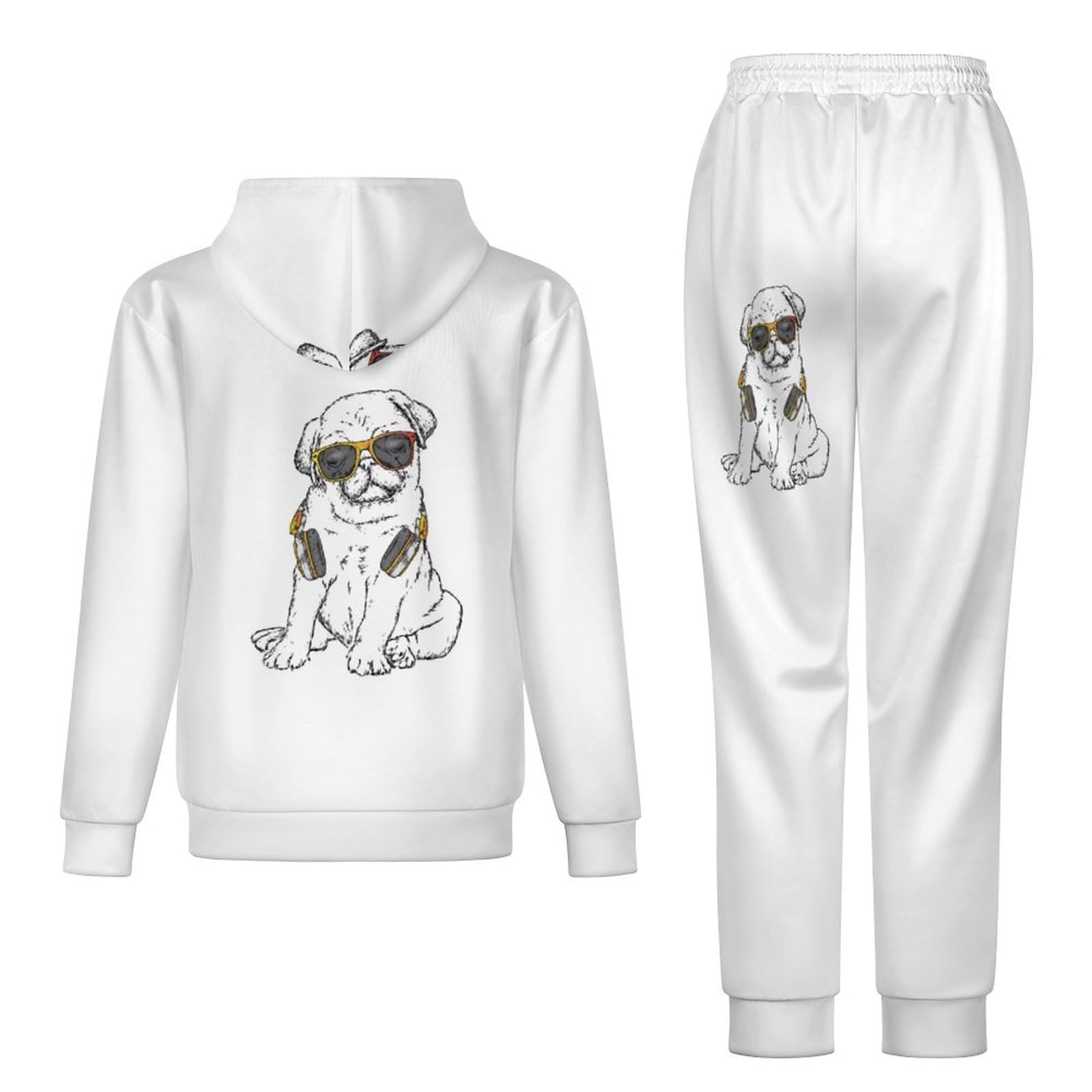 Amazon.co.jp: パグ 犬柄 スウェット パーカー 上下セット ジャージ