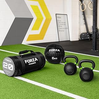 FORZA HYROX - Juego de pesas para mujer, kit de entrenamiento de fitness funcional de alta calidad con pesas rusas, bolsa de peso y pelota de pared, diseñado para preparación HYROX y acondicionamiento