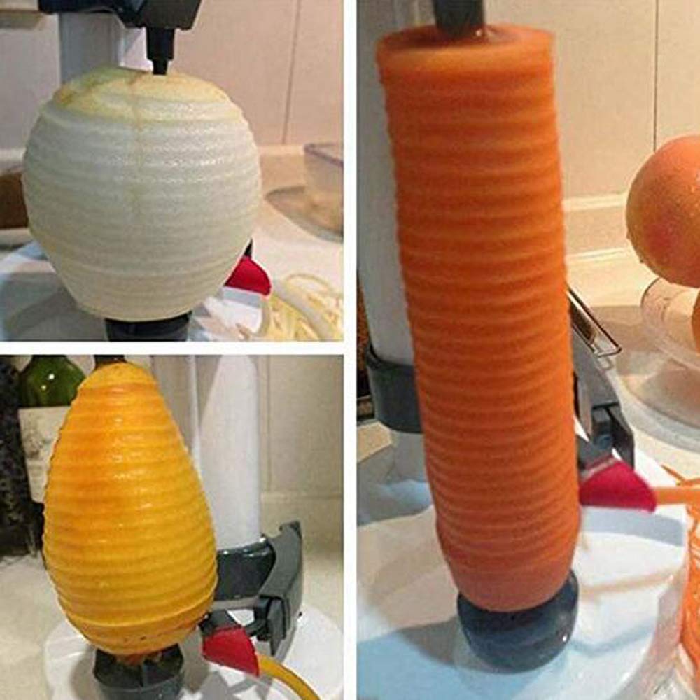 Pelador eléctrico automático giratorio para pelar patatas, pelador de patatas, pelador de patatas, pelador eléctrico multifunción de acero inoxidable para frutas y verduras (negro)