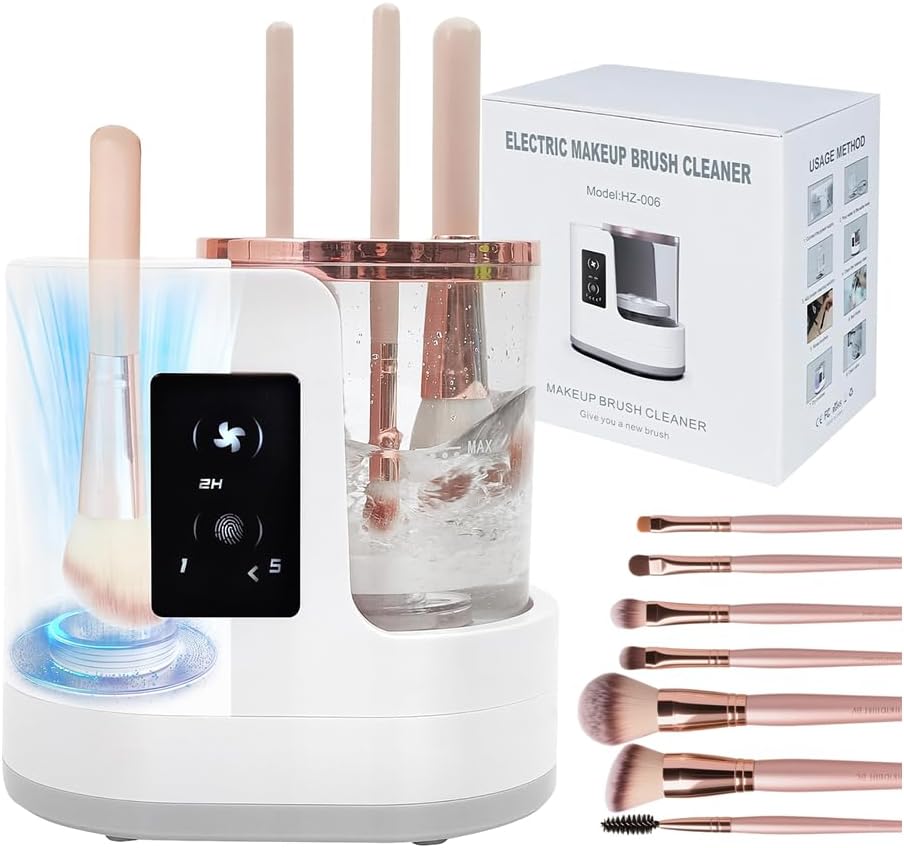 Electric Makeup Brush Cleaner 3-in-1 Automatic Brush Cleaning Machine, Dual-Direction Cleaning, Adjustable Drying, Fits All Brush Sizes, Efficient & Quick (Upgraded 2026 Edition)
