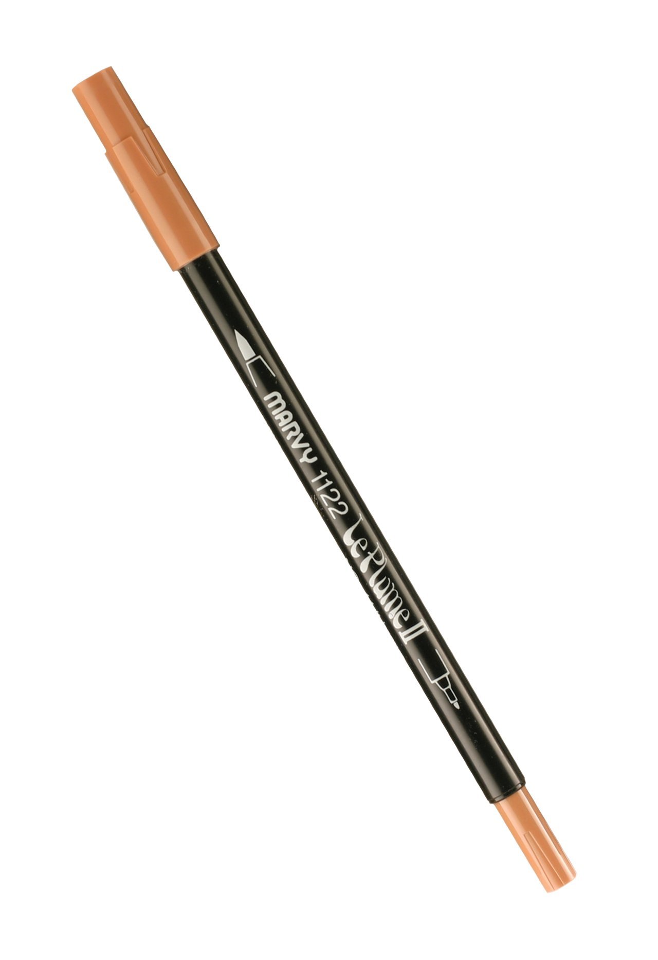 Uchida 1122-C-44 Marvy Extra Fine Tip Le Plume II Double Ender Marker Pen, Light Brown