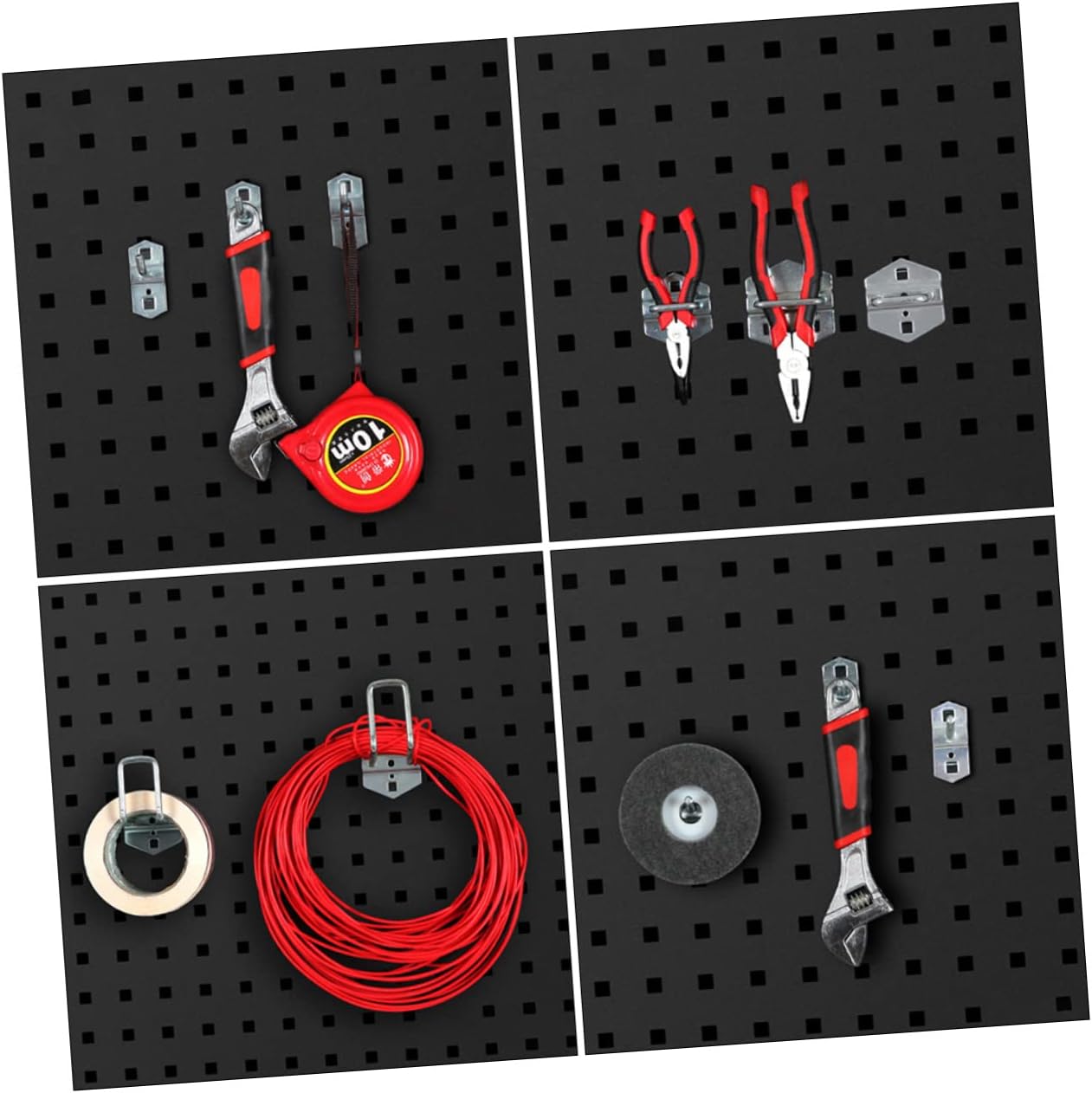 Cabilock Heavy-Duty Shelf Hooks Galvanized Iron Hangers for Pegboard Organization Includes U-Shaped Curved and Hooks for Tools and Crafts