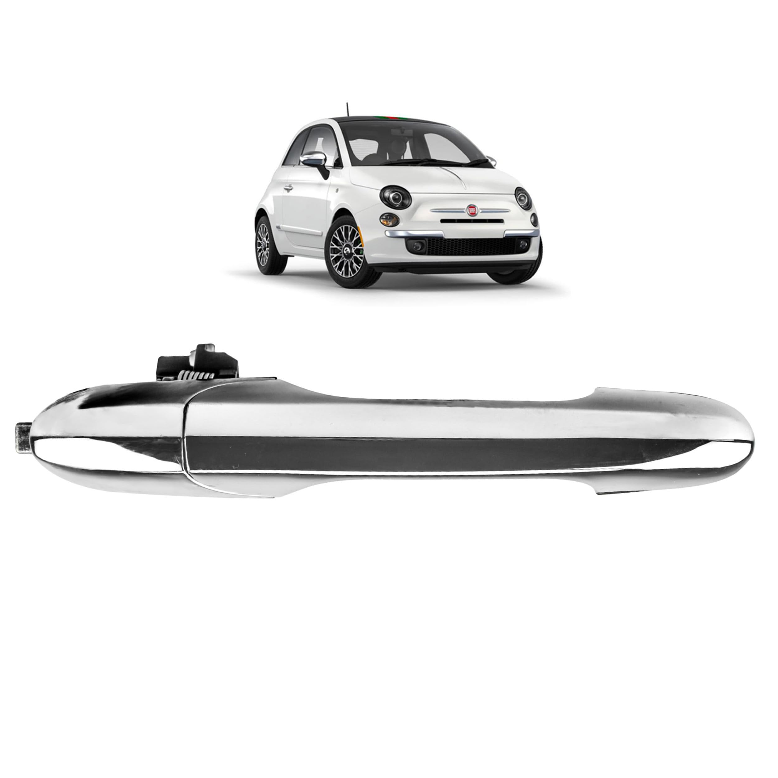 Maniglia Porta Esterna Anteriore Sinistra Per Fiat 500 / 500C / Abarth (2007-2022) – Cromata, Lato Guida