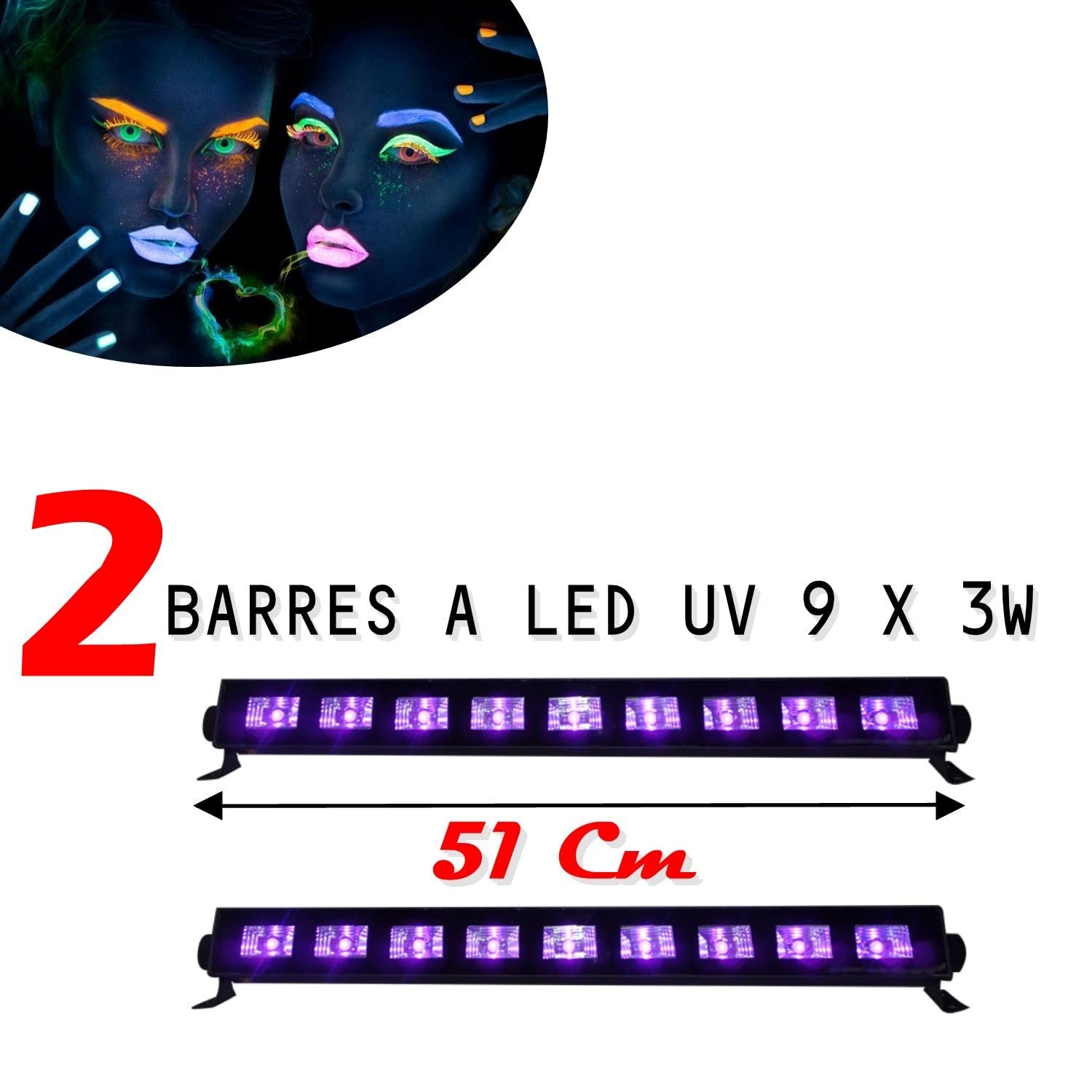 Ibiza light - Led-uvbar pack de 2 a prix fou !!! jeu de lumiere fluo pa dj led sound