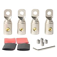 Vista 8 de Conectores de terminal de cable de calibre 0 Conector de cableado de anillo 5/16 Amplificador de audio para automóvil, terminales de cable 0AWG