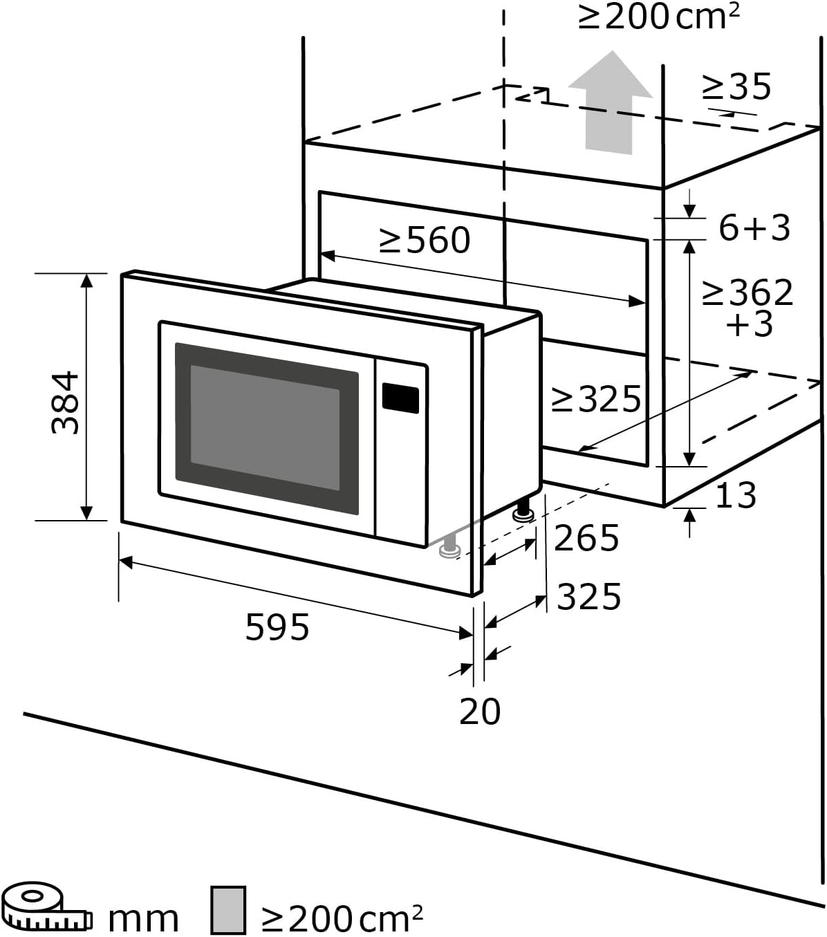 Exquisit Microonde da incasso EMW20-DG-020, nero, 800 W, griglia 1000 W, timer Exquisit Microonde da incasso EMW20-DG-020, nero, 800 W, griglia 1000 W, timer