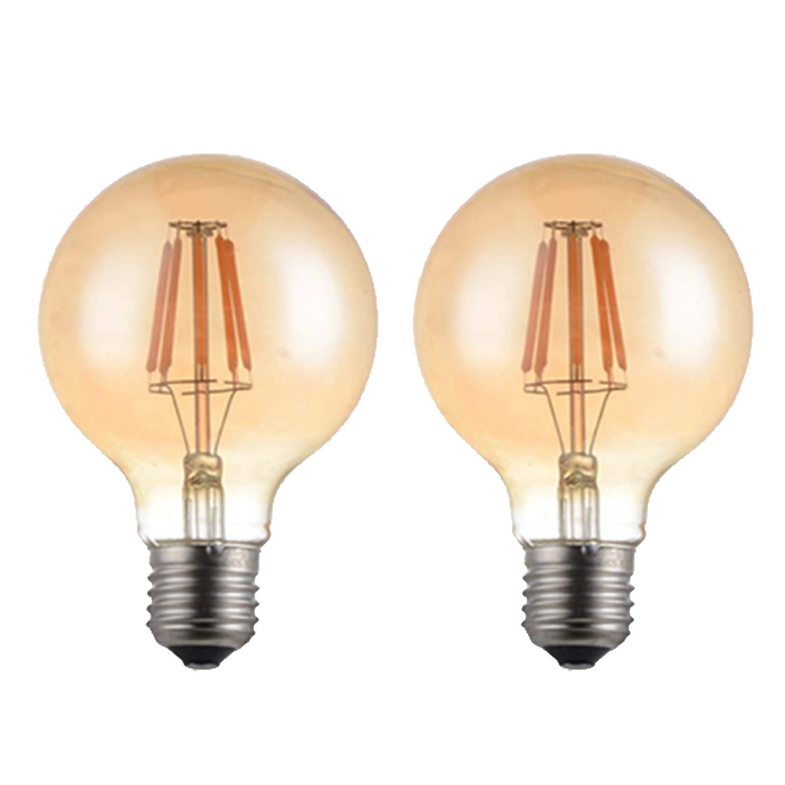 Ampoule rétro LED, 2 ampoules rétro G80 Edison, ampoule rétro 2 W, lampe décorative à incandescence antique, très adaptée un éclairage rétro nostalgique