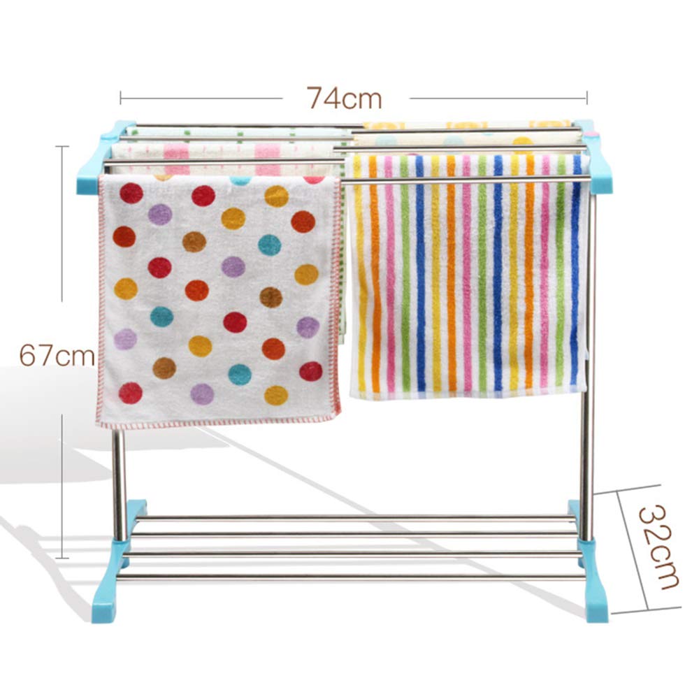 MIEDMJJ Portatoallas de pie, PequeñO Toallero con Acero Inoxidable, Toalleros de pie BañO Sala de Estar Dormitorio BalcóN/azul / 74x32x67cm