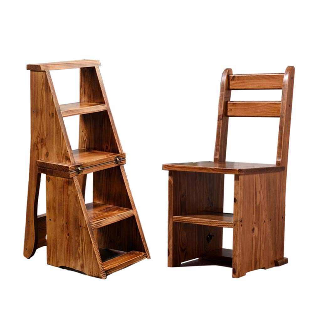 Escabeau en bois pliable escalier maison étagères et banc à chaussures