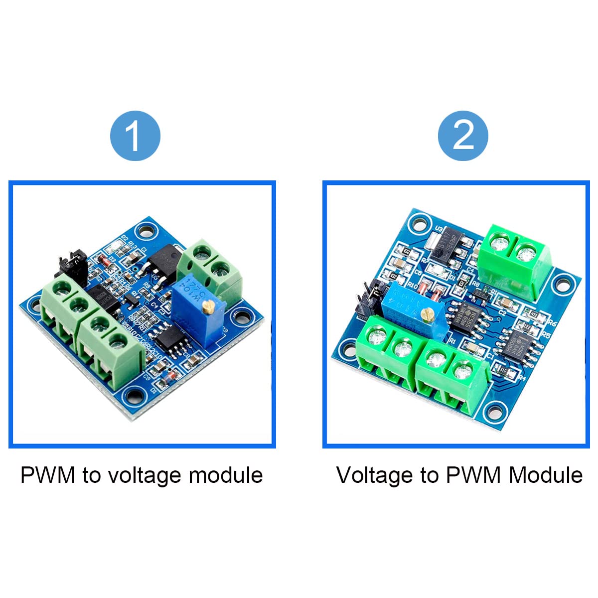 2 pezzi Tensione al modulo PWM Tensione convertita in 0% -100% PWM CC 0-10 V con cavo rosso e nero 26 awg per commutazione dell'interfaccia segnale da digitale ad analogico per PLC