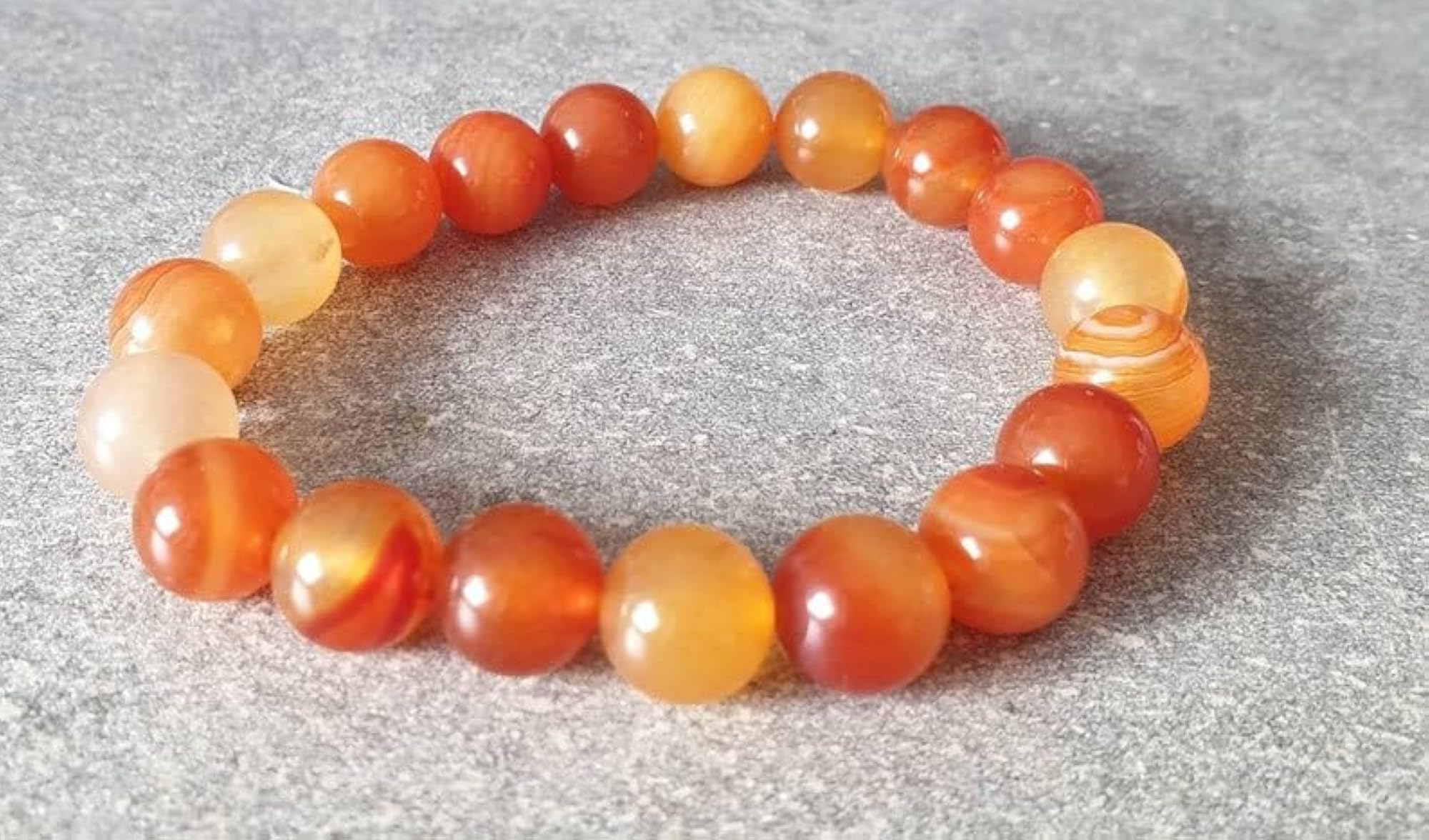 Unisex Natural Carnelian Bead Stretchable Bracelet