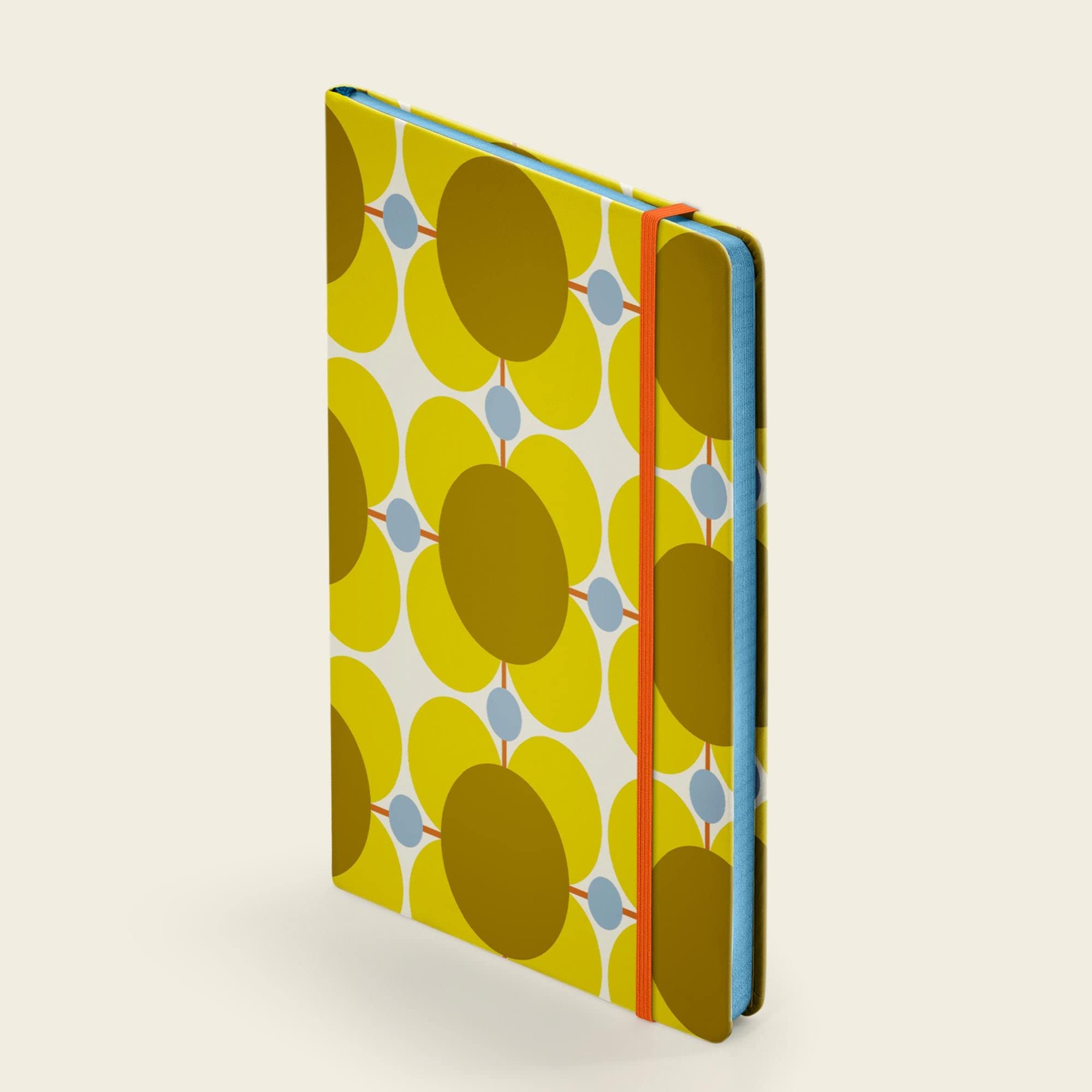 Orla Kiely Atomic - Taccuino con copertina rigida con chiusura elastica, segnalibro a nastro e tasca interna (A4 (210 mm x 297 mm)