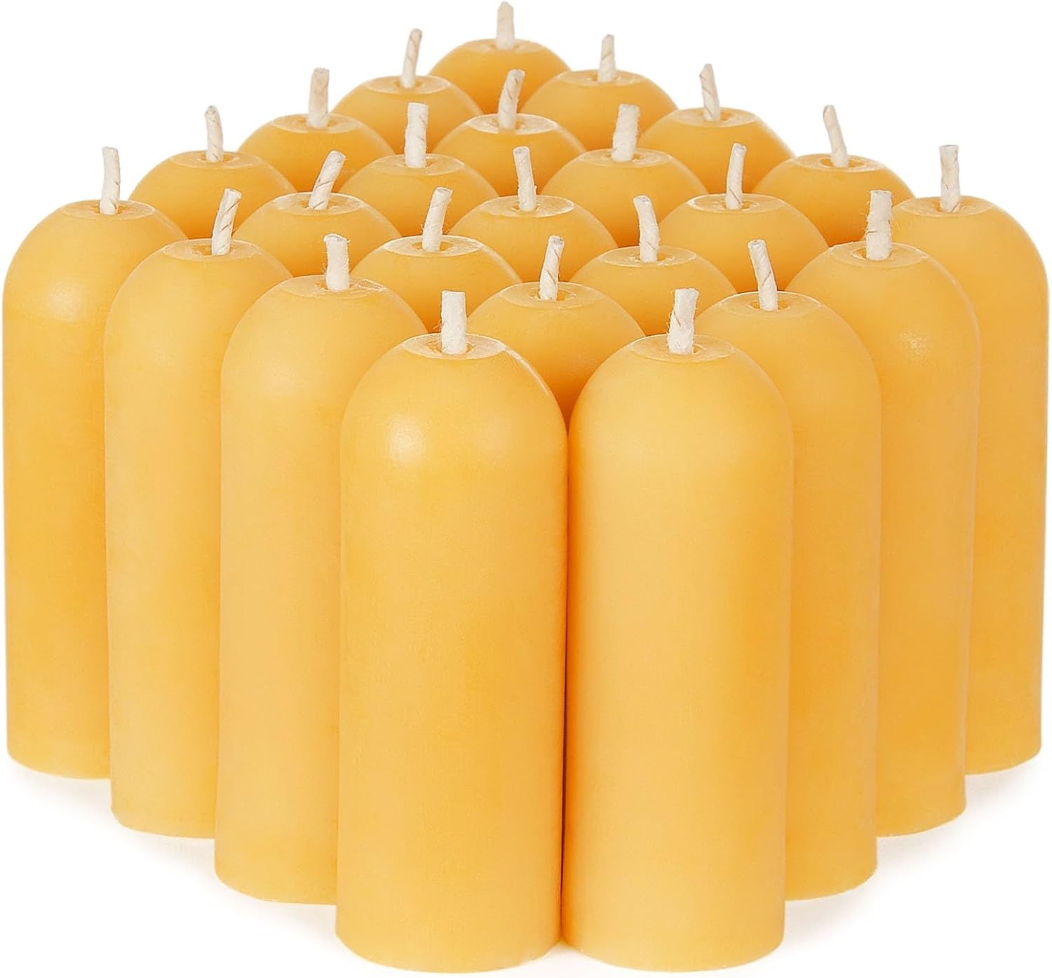 DEYBBY Beeswax Small Pillar Candles 6 Pack - Natural Bees Wax Travel Candles Bulk for Room Decor Blackout Housewarming Gift