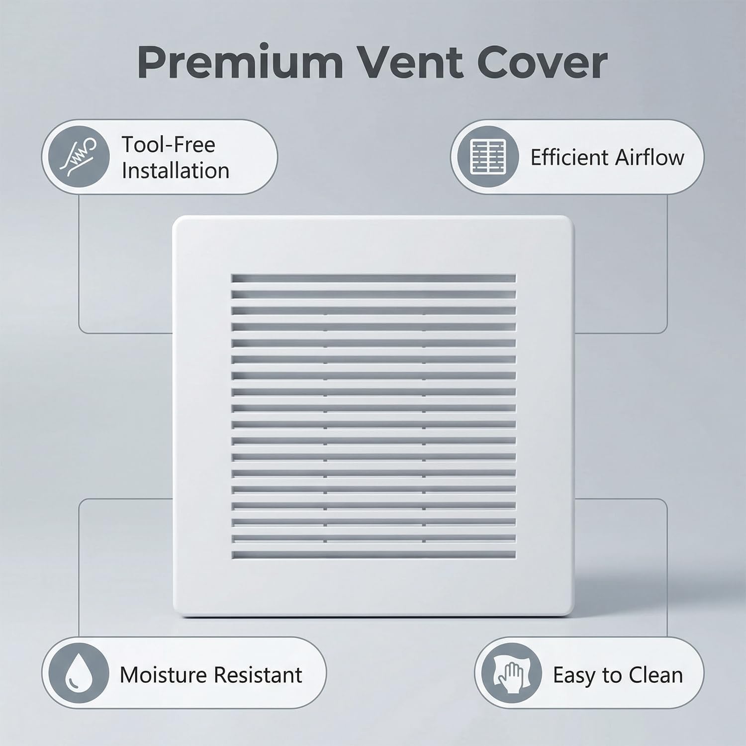 Bathroom Vent Fan Cover, Ceiling Fan Cover, Bathroom Exhaust Cover, Exhaust Fan Cover, Bath Fan Grill Replacement (11 Inches) - 5