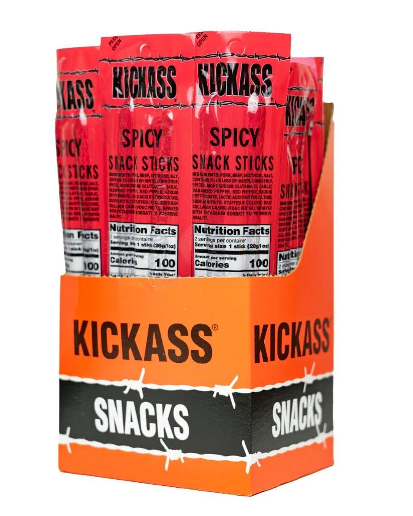 Amazon.com: Kickass Spicy Meat Sticks 16ct Case - 2oz Twin Packs of ... Amazon.com: Kickass Spicy Meat Sticks 16ct Case - 2oz Twin Packs of ...
