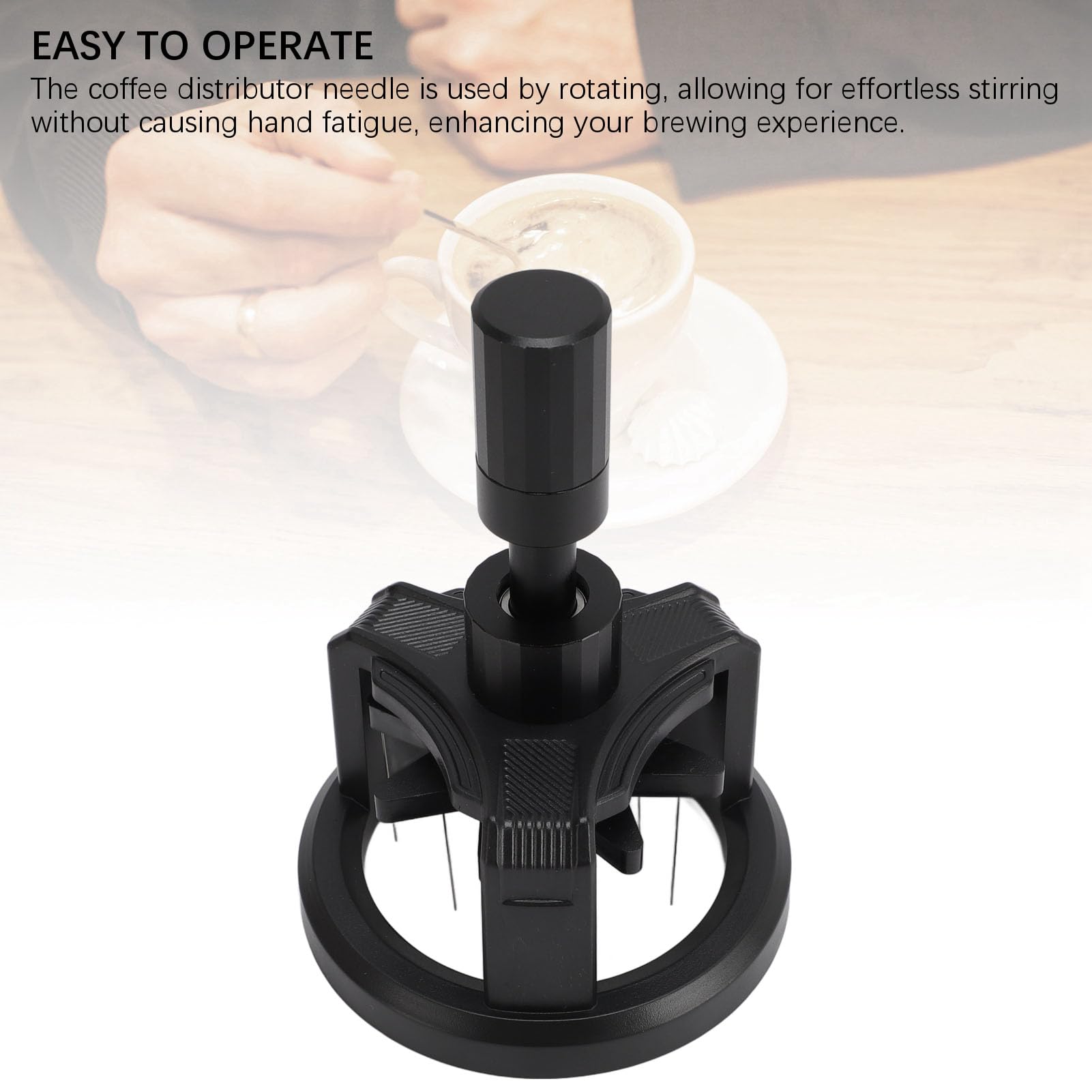 Luocute Innovadora Herramienta de Distribuidor de café con Aguja, Aleación de Aluminio Aleación de Acero Inoxidable Tool de Distribución de Expreso para, Mejorando la extracción. Gran (58MM)