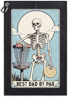 Best Dad by Par Funny Printed Microfiber Disc Golf Towel, Disc Golf Gifts for Disc-Golf Lover Dad, Disc-Golfer Father's Day Birthday Gifts, Disc-Golf Accessories for Men Women