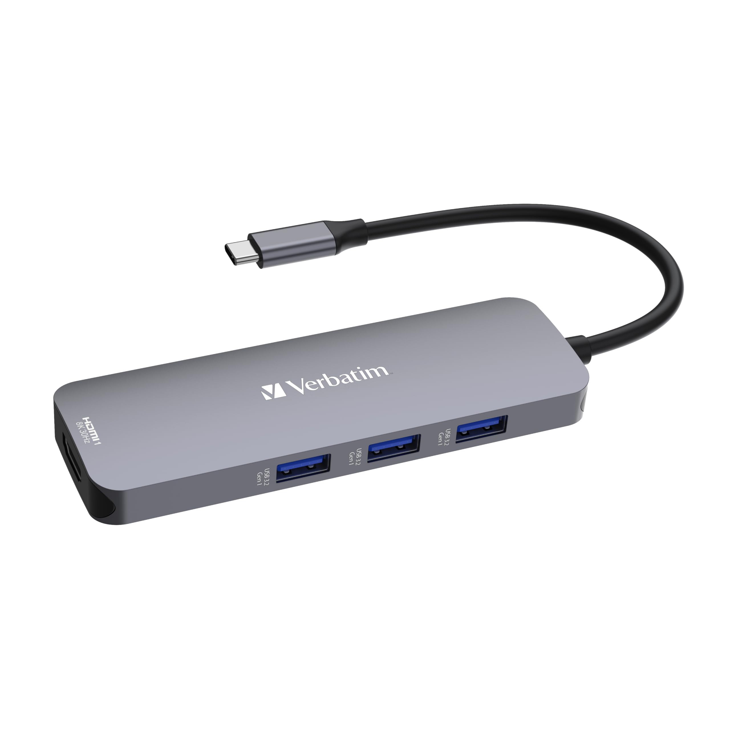 Verbatim Hub 8-en-1 USB-C, Adaptateur multiports USB-C vers HDMI, USB-A et USB-C PD, Lecteur de Cartes SD et microSD Compatible avec Mac, MacBook Pro/Air, iPad Pro, ThinkPad, PC sous Windows