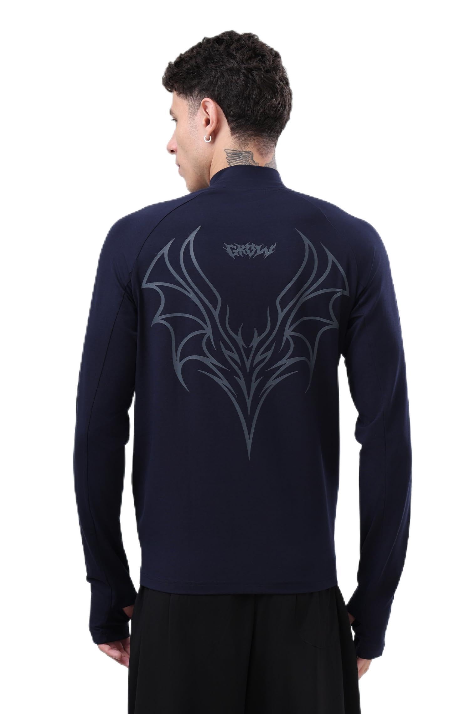 grow Gym T Shirt Full Sleeve for Men Workout | Cotton and Spandex Quarter Zip Solid Full Sleeve Sports T Shirt for Men-picture-27