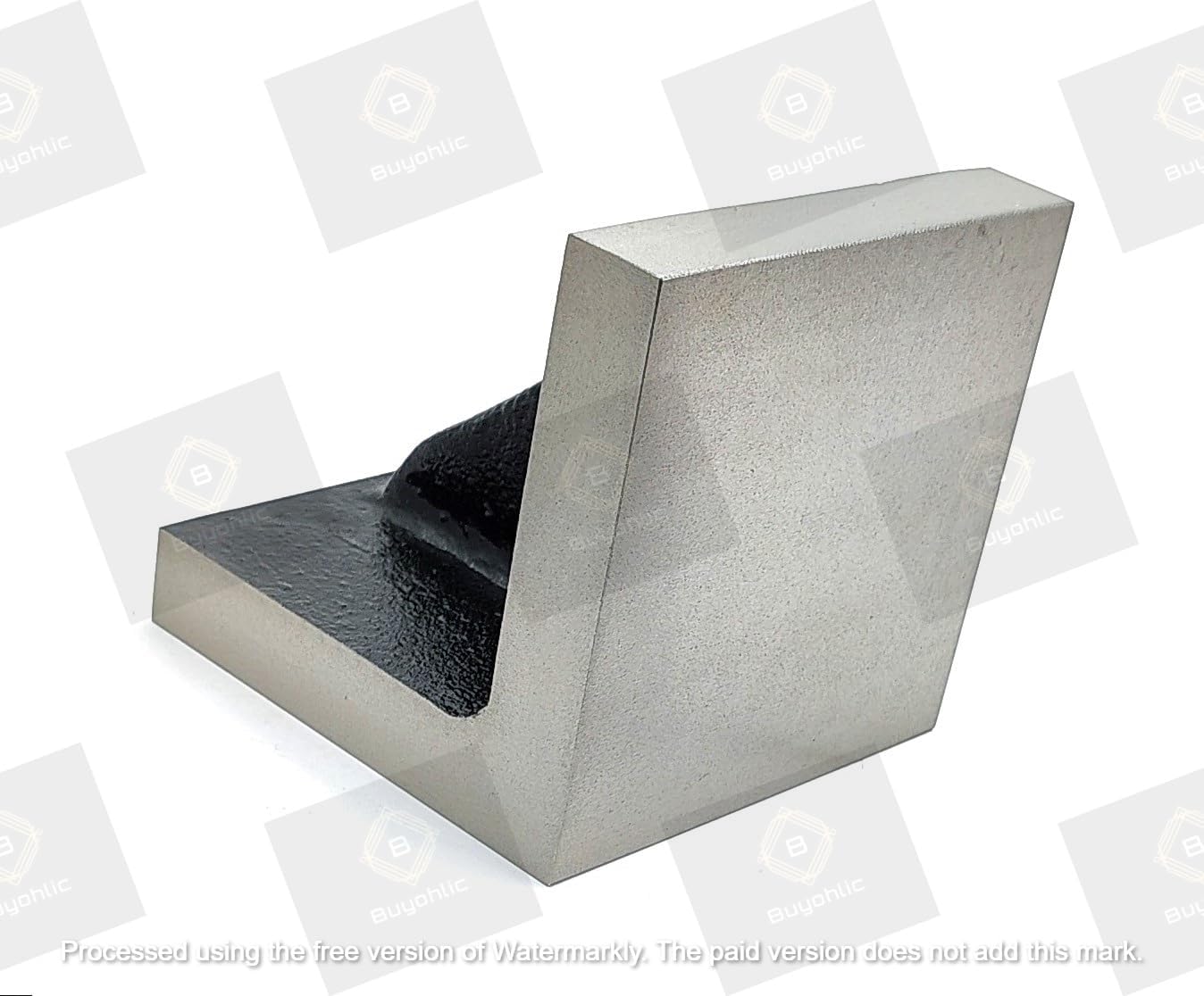 Buyohlic Stress Relieved Caste Iron Solid Webbed Angle Plate (4" x 4" x 4" Inch)