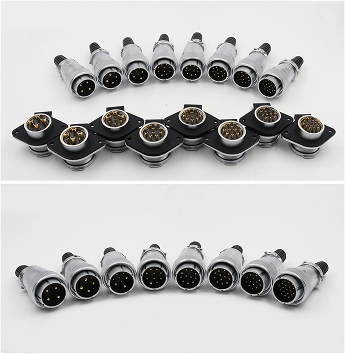 WS32 TQ+ZG パネル マウント オス メス 4 6 8 10 10B 11 12 13 19 ピン多芯防水コネクタ IP67